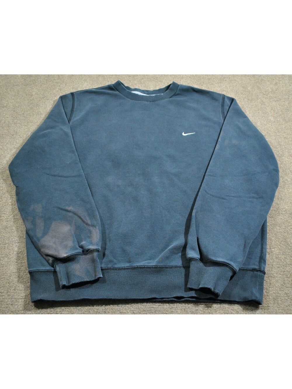 Nike Classic Vintage Black Check Warm Up Athletic Crewneck Sweatshirt Large